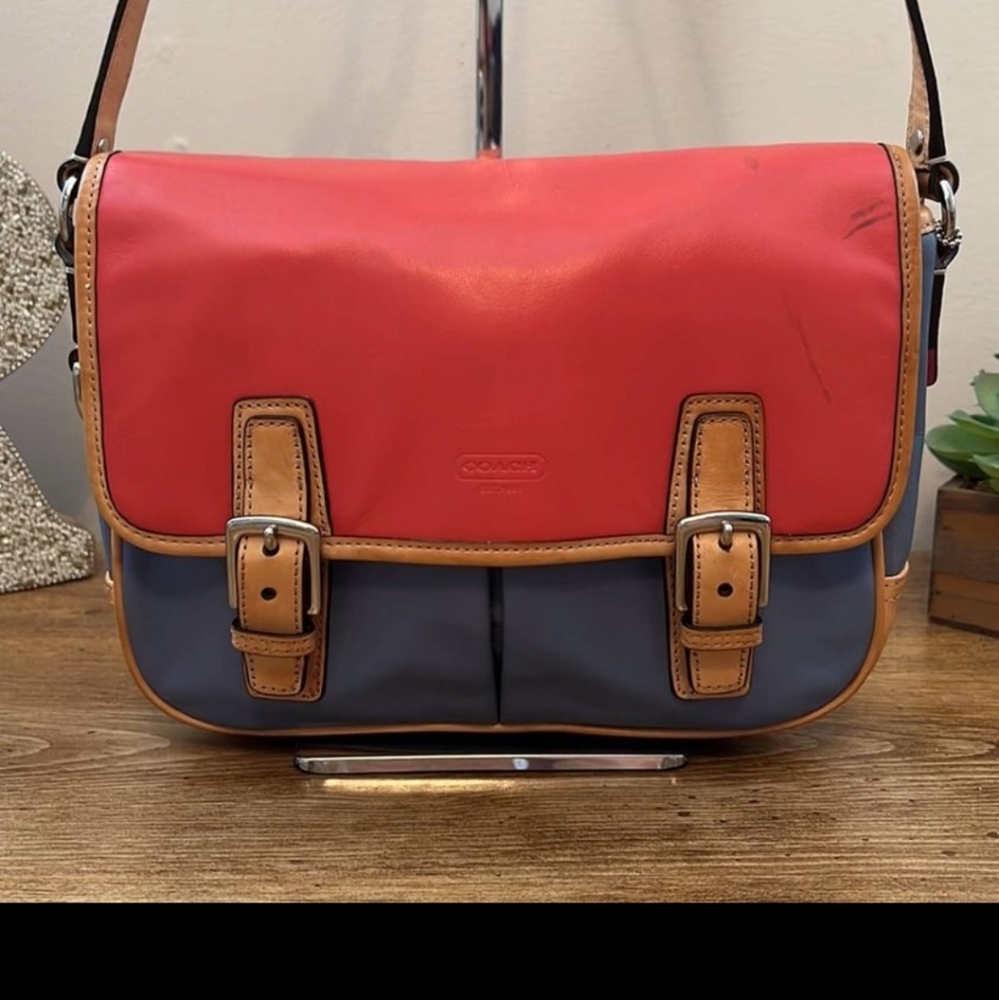 Coach Rare Multi Colour Solid Leather Satchel Lik… - image 1
